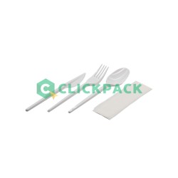 Set furculita + cutit + lingura reuse + servetel